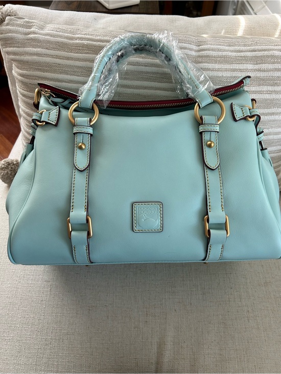 Dooney & Bourke Handbags - Dooney & Bourke Florentine Leather Satchel Pale Blue Large NWT